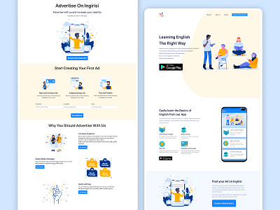 Mobile App Promoting Landing Page UIUX Design