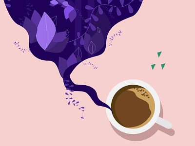 Thoughts over a cup of coffee ! art design illustration
