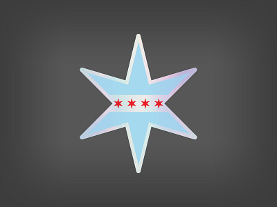 Chicago Star Holographic Sticker chicago holographic sticker stickermule