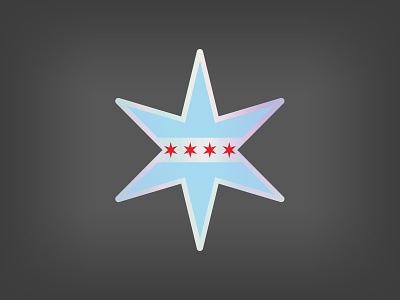 Chicago Star Holographic Sticker