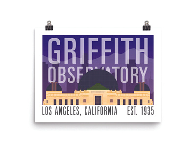 Griffith Observatory griffith illustration la los angeles vector