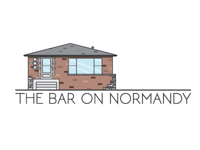 The Bar On Normandy architecture beer illustration logo