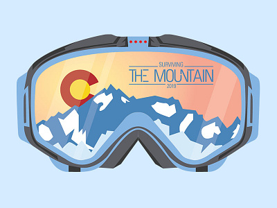 Skiing colorado illustration mountain ski