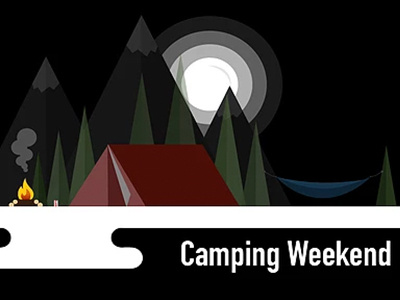 Camping Blog Header camping fire illustration tent vector vectornator