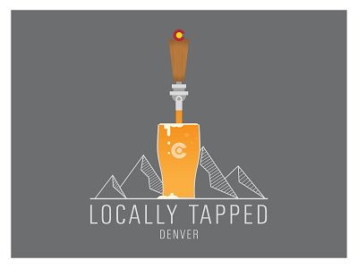 Locally Tapped Logo beer denver illustration logo mountains vector vector art