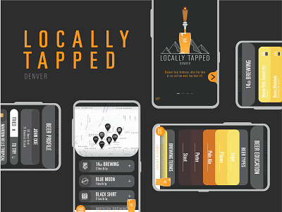 Locally Tapped Screens app beer user experience vector vector illustration