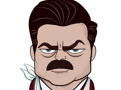 Ron Swanson illustration art