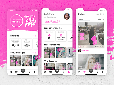 App for a breast cancer awareness campaign app breast cancer breast cancer awareness mobile pink ui