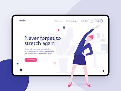 Stretch break reminder tool - landing page