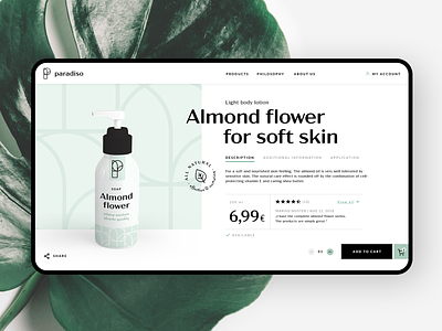 Cosmetics Product Page clean cleaning cosmetic green leaf product page ui ux webdesign website design white