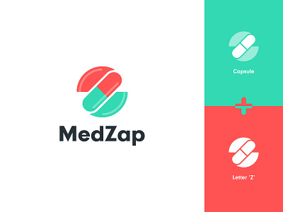Medzap 7span branding design flat icon identity illustration logo minimal typography