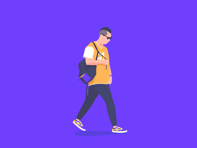 First Step ae after animation character cycle effects illustration illustrator vans vector walk