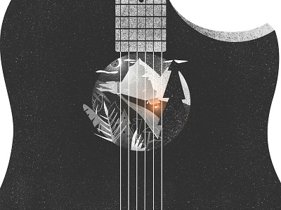 Bonfire Song bonfire guitar illustration nature texture