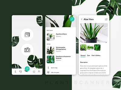 Plant Scanner mobile app UI mobile mobile app design mobile design mobile ui scanner ui ui ux uiux uiux design