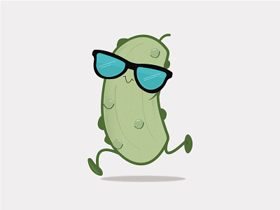 Pickle on the run illustration vector