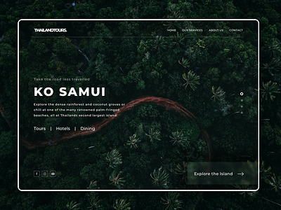 Koh Samui landing page branding design forest island landingpage landingpagedesign nature travel trees ui web webdesign webpage website website concept