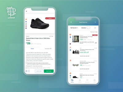 DealNews Shopping & Coupons App Design
