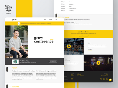 Grow Conference 2020 Landing Page agency airship bold color branding church design landing page ui user experience ux