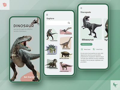 Dinosaur Exploration App airship app app design design mobile app mobile application organic shapes pastels ui user experience ux