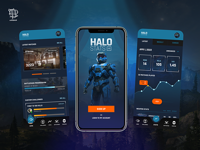 Halo Stats + airship app design halo infinite mobile app ui ux