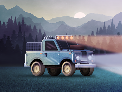 Adventure Car adventure design digital painting figma illustration portfolio vector