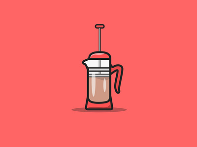 French Press 2d coffee design flat design french press illustration portfolio sketchapp vector