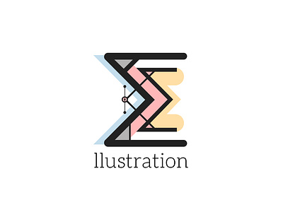 E_llustration Logo 2d branding design flat design icon identity illustration logo portfolio sketchapp typography vector