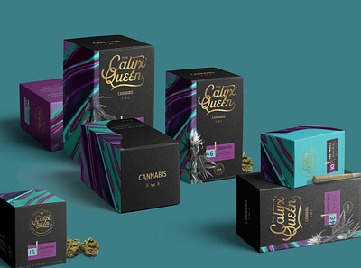 The Calyx Queen brand branding cannabis cbd design illustration logo packaging typography website