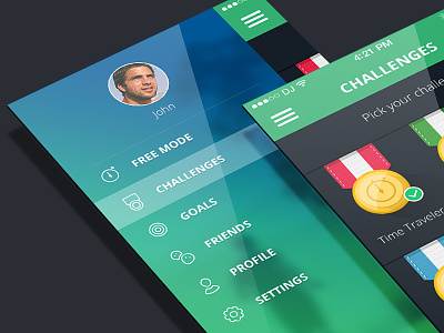 App Concept app blur cycling duathlon interface ios menu mobile outlines run running ui