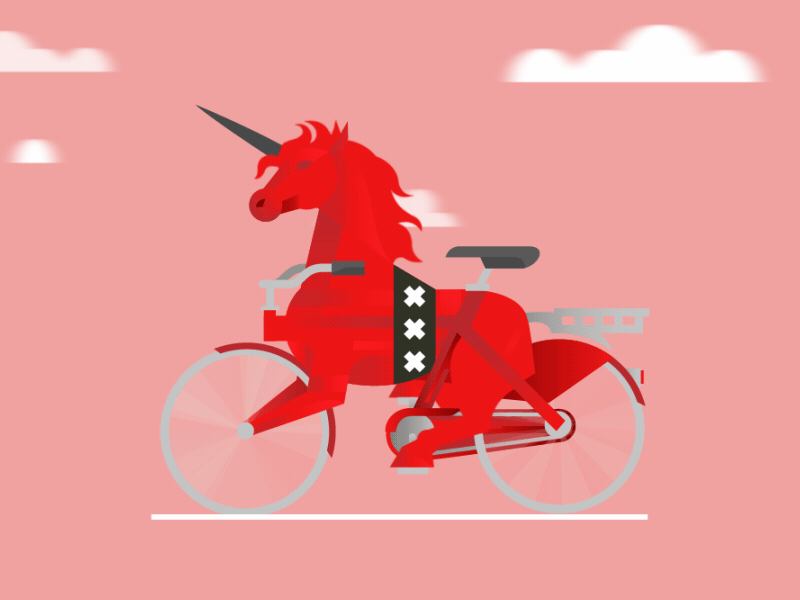 Amsterdam Unicorn amsterdam animation bicycle bike cycle horse illustration magic unicorn