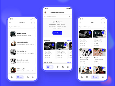 Finest Hair Salon Career App @daily ui @dailyui @design app design branding ui ux