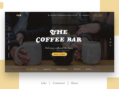 The Coffee Bar branding design desktop landing page design ui ux ux ux design uxui