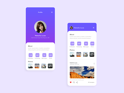 User Profile @daily ui @dailyui @design app design blue branding design ui ux