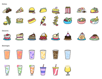 The Munchies collection for Blush.Design beer blushdesign burger cakes cherrycake chocolate food food and drink food app food illustration foodie pancakes pizza popcorn ramen sandwich soup sushi taco tempura