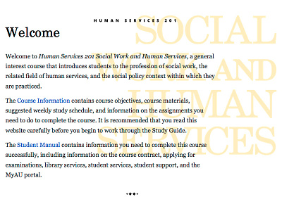 Human Services athabasca university big type century schoolbook course typography