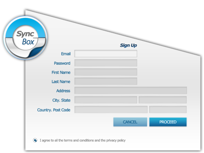 Signup for Sync Box