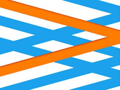 Logo idea bg blue box lines logo orange white