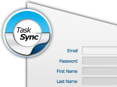Desktop App interface app blue desktop form login sync task ui ux