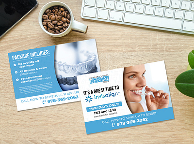 Postcard Design for Dental Practice creative dental postcard design flyer graphic design marketing design marketing postcard postcard design print design