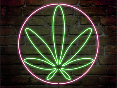 Neon Leaf inkush marijuana photo manipulation photoshop