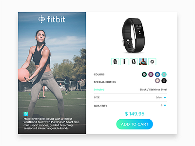 #DailyUI #012 | E-Commerce Shop (Single Item) 012 charge2 dailyui ecommerce fitbit fitness gradient item redesign shop single ui