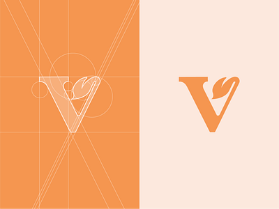 V + leaf logo.