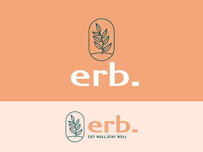 Tea brand logo design - Erb. branding color herb identitydesign illustrative logo leaf leaves logo logodesigner minimalist logo plant tea