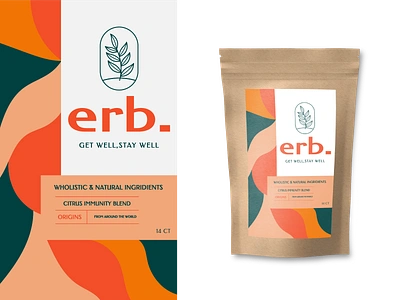 Packaging design for tea brand - Erb. brand brand identity branding colour identity logo logomark package packaging packagingdesign tea