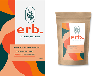 Packaging design for tea brand - Erb. brand brand identity branding colour identity logo logomark package packaging packagingdesign tea