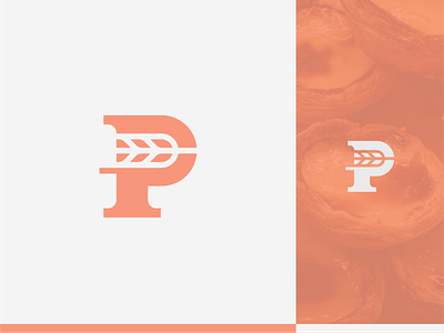 Port pastél - logo design branding colour logo logodesigner logomark negative space logo p p logo pastry smart logo wheat