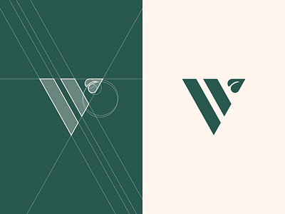 Vegan restaurant logo design green grid layout identity leaf logodesigner logogrid minimalist logo v logo vegan