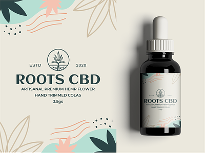 Roots CBD packaging branding cannabis cannabis branding cbd cbd oil color dropper hemp hemp oil illustration label label packaging