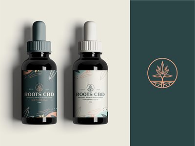 Roots CBD oil packaging branding cannabis cbd cbdoil dropper hemp herboil label logo logotype organic packaging