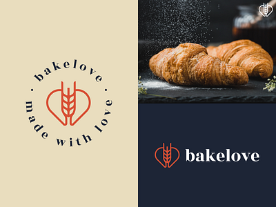 Branding for Bakelove bakery branding color food heart identity logo logodesigner love packaging wheat